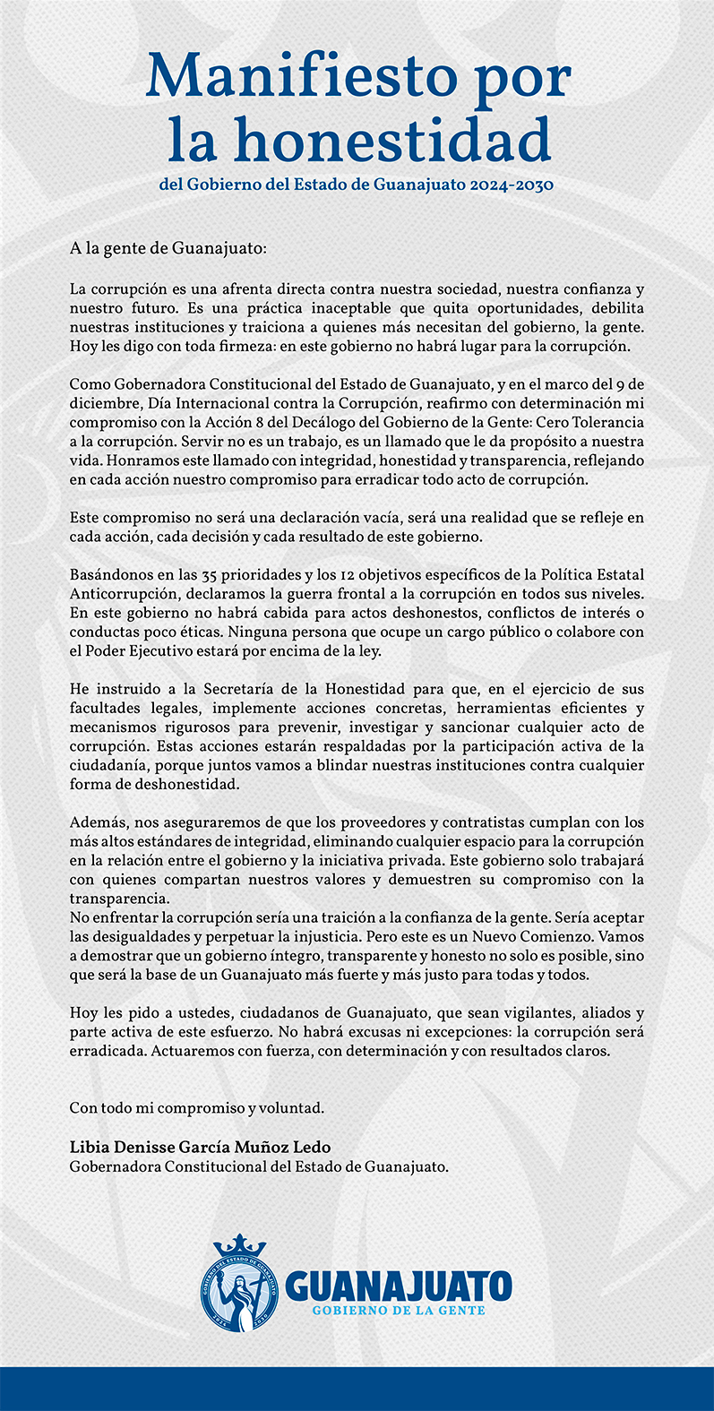 Manifiesto por la Honestidad